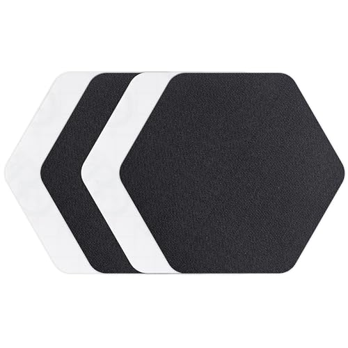 Image of GEAR AID Tenacious Tape Hex 2.5 inch Repair Patches, Clear /Black, 4 Count | Pre-Cut Peel-and-Stick Repair Patches for Fixing Holes, Tears and Burns in Jackets, Tents, Sleeping Bags and Gear