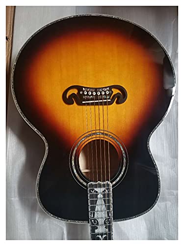 Mise à niveau professionnelle Sunburst Solide Guitare de guitare acoustique Solide Bois d’érable avec tuner papillon PEG… - Les Beatles, Paul McCartney, John Lennon, RIngo Starr, George Harrison Mise à niveau professionnelle Sunburst Solide Guitare de guitare acoustique Solide Bois d'érable avec tuner papillon PEG…