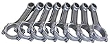 Eagle Specialty Products Connecting Rod, SIR, I Beam, 5.700 in Long, Press Fit, 3/8 in Cap Screws, 8740 Bolt, Forged, Steel, Small Block Chevy, Set of 8