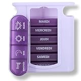MEDIPILL   Tower Dose Pilulier Semainier Français | Organisation Hebdomadaire des Médicaments | 7 jours | 4 Moments de Prise par Jour | 28 Compartiments | Sans BPA | Une pièce | MED S28T V F