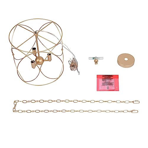 Classy Leaves Gold Chandelier, Gold Pendant Lighting, Cylinder Foyer Pendant Lighting For Kitchen Island & Dining Room, Gold Finish, 13’’ L X 13’’ W X 14’’ H #TOP6