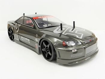 電池2個付き　1/10ドリフトラジコンカー　GTRガンメタリック　ターボ機能付 1/10RC NISSAN スカイラインGT-R (R32)(TT-02Dシャーシ)ドリフト