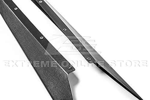 Replacement For 2020-Present Chevrolet Corvette C8 | Gm Factory Z51 Style Side Skirts Rocker Panels Extension Pair (Carbon Fiber) #TOP7