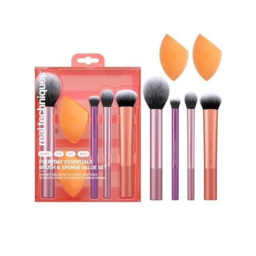 REAL TECHNIQUES Conjunto De Pincéis De Maquiagem Com 2 Esponjas Real Techniques Conjunto De 6