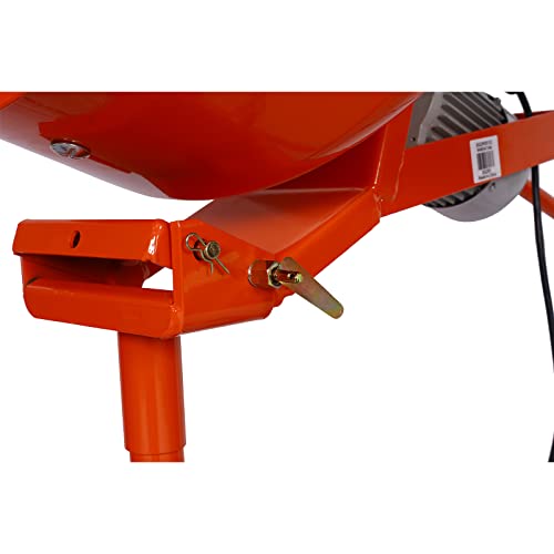 Seeye Portable Electric Concrete Mixer with 5.0 cu. ft. Capacity and Tilting Drum, Heavy Duty, Orange