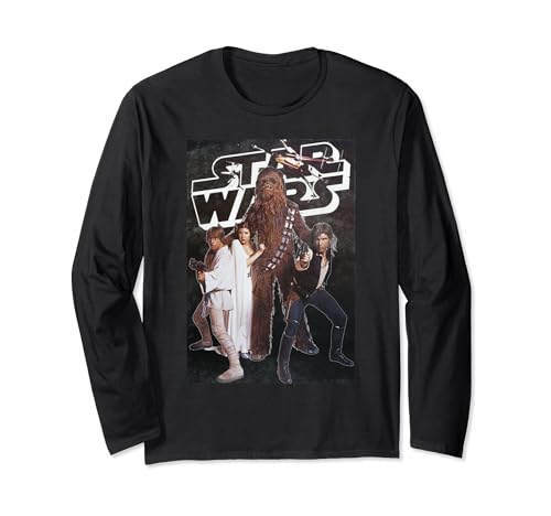 T-shirt Star Wars vintage imprimé à manches longues pour adulte style rétro