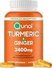 Cúrcuma con curcumina, pimienta negra y jengibre, extracto de cúrcuma 2400mg con 95% curcuminoides, suplemento de fuerza extra, Cápsulas 105 unidades (Paquete de 1) 2