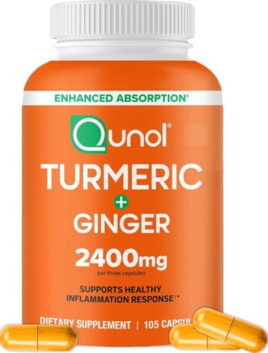 Qunol Turmeric + Black Pepper & Ginger, 2400mg Enhanced Absorption, 105ct
