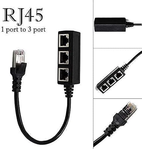 RJ45 Ethernet Splitter Cable, Y Splitter Adapter 1 to 3 Port Switch Adapter Cable for CAT 5/5e/6/7