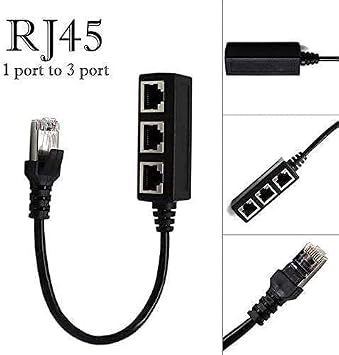 RJ45 Ethernet Splitter Cable, Y Splitter Adapter 1 to 3 Port Switch Adapter Cable for CAT 5/5e/6/7