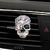 Keuyeo Crystal Skull Car Vent Clips Car Aromatic Vent Clip Auto Air Vent Decor Outlet Freshener Car Charm Accessories for Car Halloween Decor #4