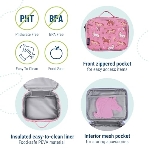 Image of Wildkin Kids Insulated Lunch Box, Wild Horses | Insulated, wipe-clean lunch box - coordinates with matching Wildkin backpacks