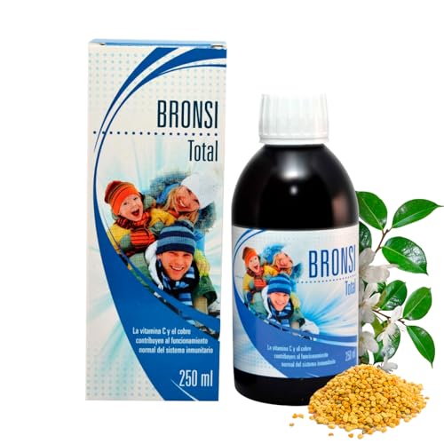 Jarabe tos expectorante niños y adultos - Espadiet Bronsi Total Jarabe para tos natural - Alivio de garganta, tos, reforzar sistema inmune - Pino, Propóleo, Vitamina C, Vitamina A - 250 ml