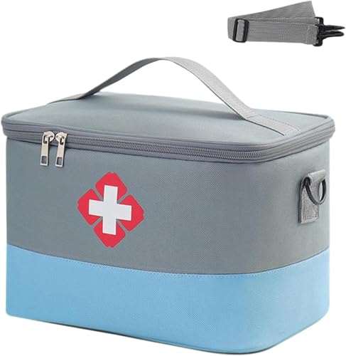 ZYEKIU Botiquin de Primeros Auxilios, Botiquin Viaje Portátil, Kit Primeros Auxilios Impermeable, Bolsa Botiquin Alta Capacidad, para Hogar, Oficina, Viajes, Camping, Senderismo （Gris Azul）