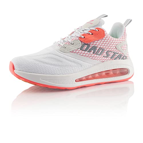 Fusskleidung® Damen Herren Sportschuhe Dämpfung Sneaker leichte Laufschuhe Pink Weiß EU 36
