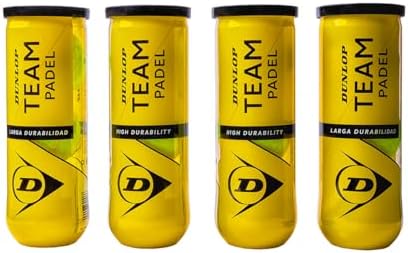 Dunlop- 4 Botes de Pelotas Padel Team, 12 Pelotas