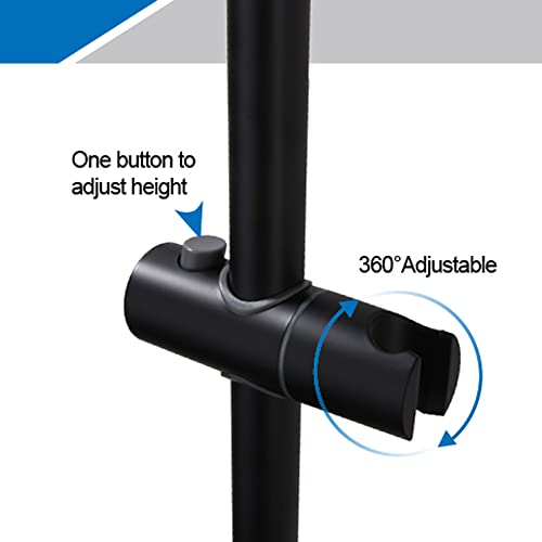 Bangpu Matte Black Shower Slide Bar, Bathroom Shower Slide Bar With Adjustable Handheld Shower Holder Wall Mount, Stainless Steel Slide Slide Bar Drill-Free Mounted #TOP2
