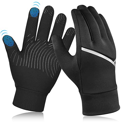 Boys Gloves Magic Kids Winter - Touch Screen Girls Thermal Elastic Cuff Non-Slip Glove for Age 4-6 Years Old Children Teenage Snow Ski Running Bike Riding Cycling Outdoors Sports Hand Warm/Black S