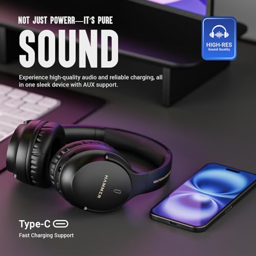 HAMMER Bash Vivid ANC Wireless Over-Ear Headphones (Black) - Image 7