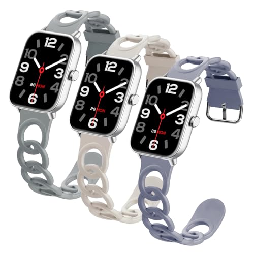 LYSANDRA 3 Pack Correas de silicona 22mm para reloj