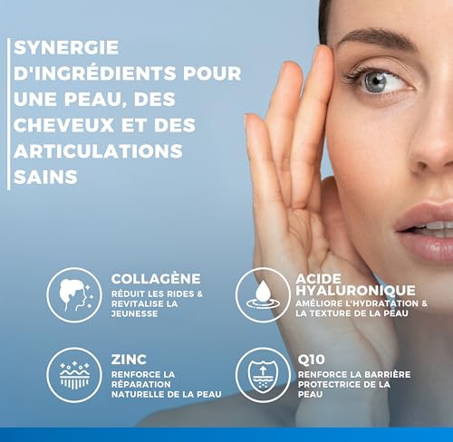 COLLAGENE et ACIDE HYALURONIQUE Vitastrong - 2000mg Collagène COLLinstant avec Biotine, Coenzyme Q10, Zinc, Sélénium, Vitamine C, Vitamine D - Formule Efficace - Qualité Premium – Image 4