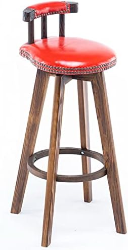 Wooden Bar Stool with PU Leather Upholstery - Counter Height Dining Chair for Kitchen, Breakfast Nook, Pub, Game Room, Recreation Area - Stylish & Comfortable Seating