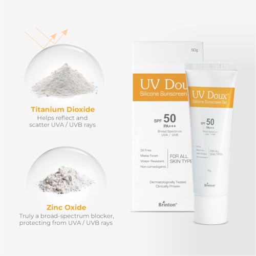 Image of UV Doux Silicone Sunscreen Gel SPF 50 PA+++|India's No.1 Dermatologist Recommended Brand|Invitro,In-Vivo Tested|UVA /UVB Protection, Benzene Free|No White Cast |Oily & Acne-Prone Skin |30 g