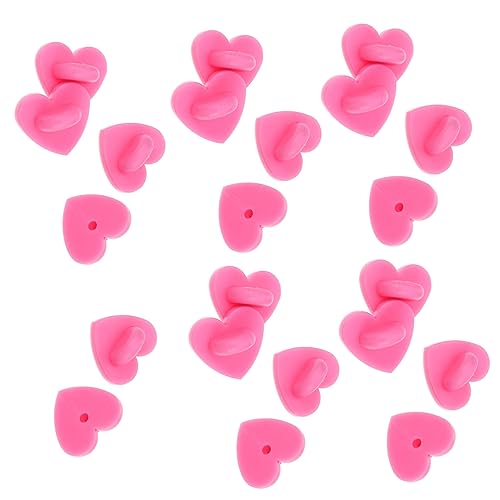 HOODANCOS 100 Pcs Pink Heart Brooch Bases Pin Backs for Lapel Pins Heart Backing for Crafts