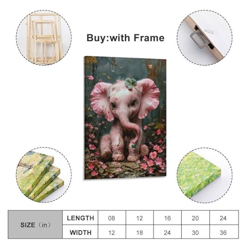 Toile décorative pour chambre bébé éléphant assis 30x45