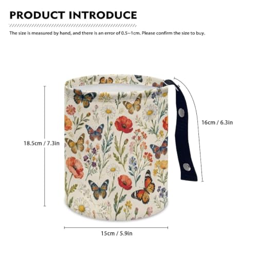 Image of Floral Daisy Butterfly Car Trash Can Garbage Bin Universal Hanging Cars Garbage Can Cars Interior Accessories Fit Most Vehicle SUV Truck