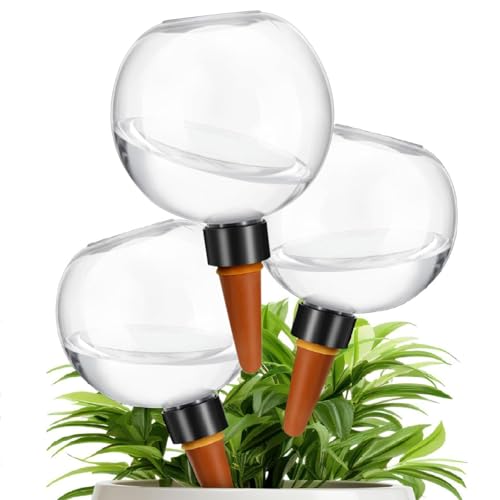 Globos De Riego Para Plantas, Paquete De 3 Picos De Riego Automáticos Esféricos Transparentes, Dispositivos De Riego De Plantas De Gran Capacidad, Bebedero Automático Para Plantas De Vacaciones