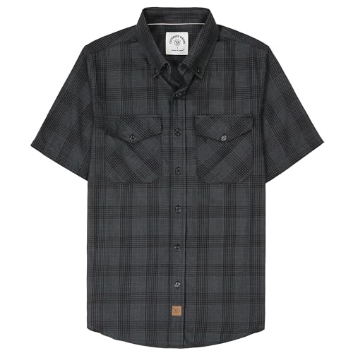 Dubinik Mens Short Sleeve Button Down Shirts - Soft Vintage Regular Fit Casual Shirts