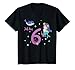 Kinder 6. Geburtstag Sechster Geburtstag Mädchen Meerjungfrau T-Shirt