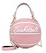 AIEOE Donna Borse da Basket Rotonda Borsa a Tracolla Mini Borse a Mano Catena Borsa in Pelle a Forma di Palla