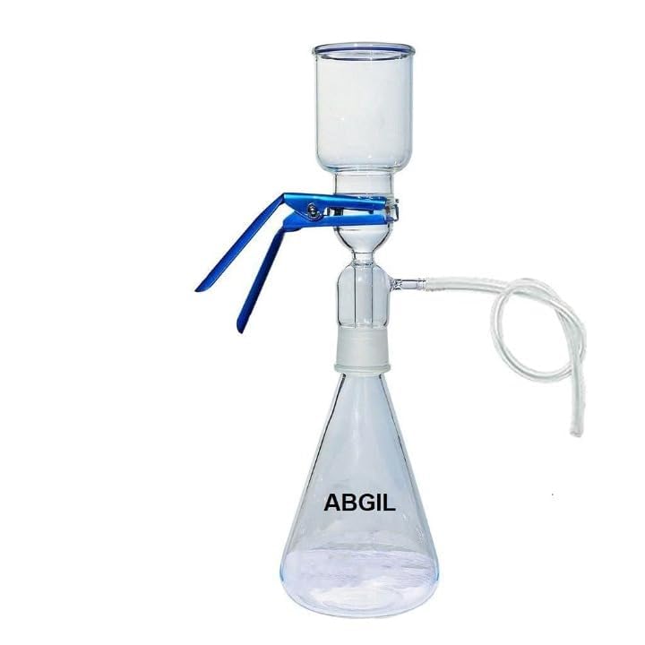 ABG BOROSILICATE GLASS MEMBRANE FILTER HOLDER ASSEMBLY WITH PNEUMATIC PIPE. FLASK CAPACITY 250ML. ONE UNIT-image-32