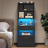VIAGDO Tall Nightstand with...