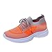 URIBAKY - Scarpe da donna con fondo piatto in maglia traspirante, scarpe da corsa per sport, fitness, per attività all'aria aperta, jogging, Walking e tennis, sneakers, arancione, 38 EU