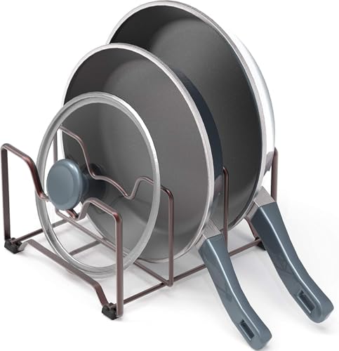 Image of Countertop Dish Rack - 3-Section Iron Plate Organizer, Space-Efficient Black Kitchen Rack (L-9 x W-8.75 x H-7 Inches)