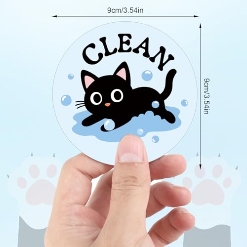 2 imanes decorativos para lavavajillas con diseño de gato, 9x9 cm miniatura 2