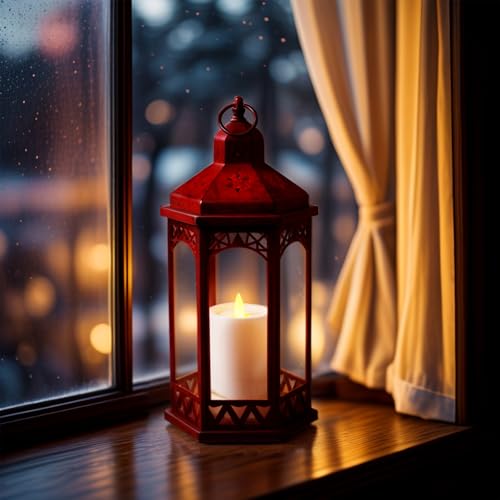 Luz de mesa que funciona con pilas estilo farol vintage de 15 pulgadas 2
