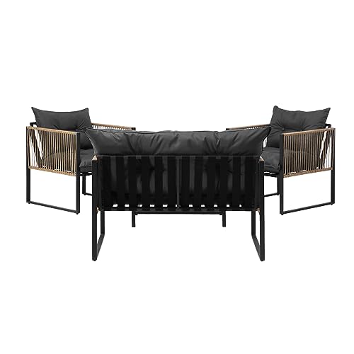 Livsip 4PCS Outdoor Furniture with Cushion Outdoor Garden Patio Setting Table and Chairs - Image 6