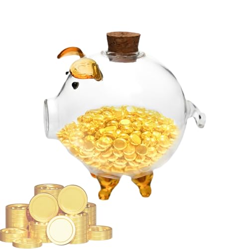 Holdes Salvadanaio a forma di maiale portatile, salvadanaio trasparente per ragazze, ragazzi, bambini, bambini, bambini, bambini