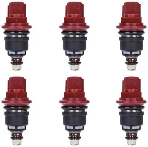 TINJO 6pcs Engine Fuel Injectors Kits Compatible with NISSAN 300ZX JECS 3.0L INFINITI Vehicles, Fit for Set of 6 Fuel Injector with Nozzle Replace OE 16600-10Y00, 1660096E01, 1660053J00