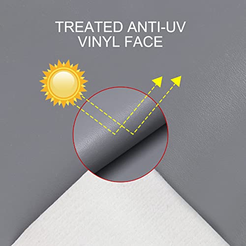 Premium 108"x54" Waterproof Synthetic Leather Fabric - Durable Marine Vinyl PU Faux Leather for Upholstery, Vehicles, Boats & More (Grey, 0.8mm Thickness) 5 Premium 108"x54" Waterproof Synthetic Leather Fabric - Durable Marine Vinyl PU Faux Leather for Upholstery, Vehicles, Boats & More (Grey, 0.8mm Thickness) - Image 4