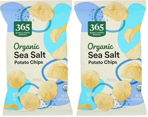 365 by Whole Foods Market, Chip Potato Classic Sea Salt Organic, 5 Ounce (Pack of 2)