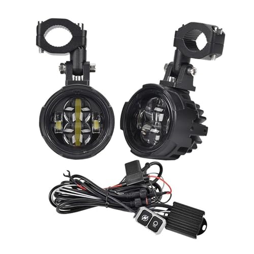 Feux antibrouillard moto double couleur LED étanches 100W pour projecteurs auxiliaires