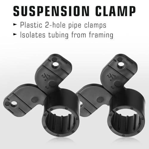100 Pack 1/2 Inch Pex Suspension Pipe Clamps Tubing Supports for Pex, Copper, CPVC Pipe, Butterfly Style - Thumbnail 3