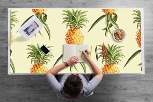 Sous-main de bureau 120x60 cm en vinyle PVC motif ananas