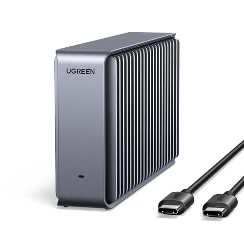 UGREEN 40Gbps M.2 NVMe SSD Enclosure Aluminum NVMe Enclosure Dual-Sided Fin Heat Sink No-Fan-Noise M.2 Enclosure Compatible Thunderbolt 4 / USB4 for MacBook Pro M4 Mac Mini M4 Up to 3848MB/s