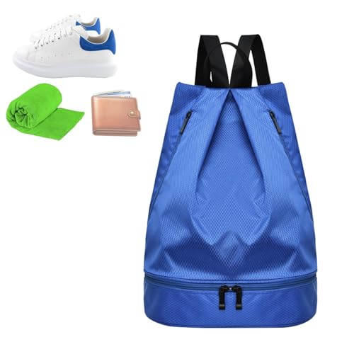 Holdes Mochila de playa con cremallera | Bolsa de natación húmeda y seca, mochila deportiva de alta capacidad para gimnasio, bolsa seca flotante para viajes, fitness, compras, equitación